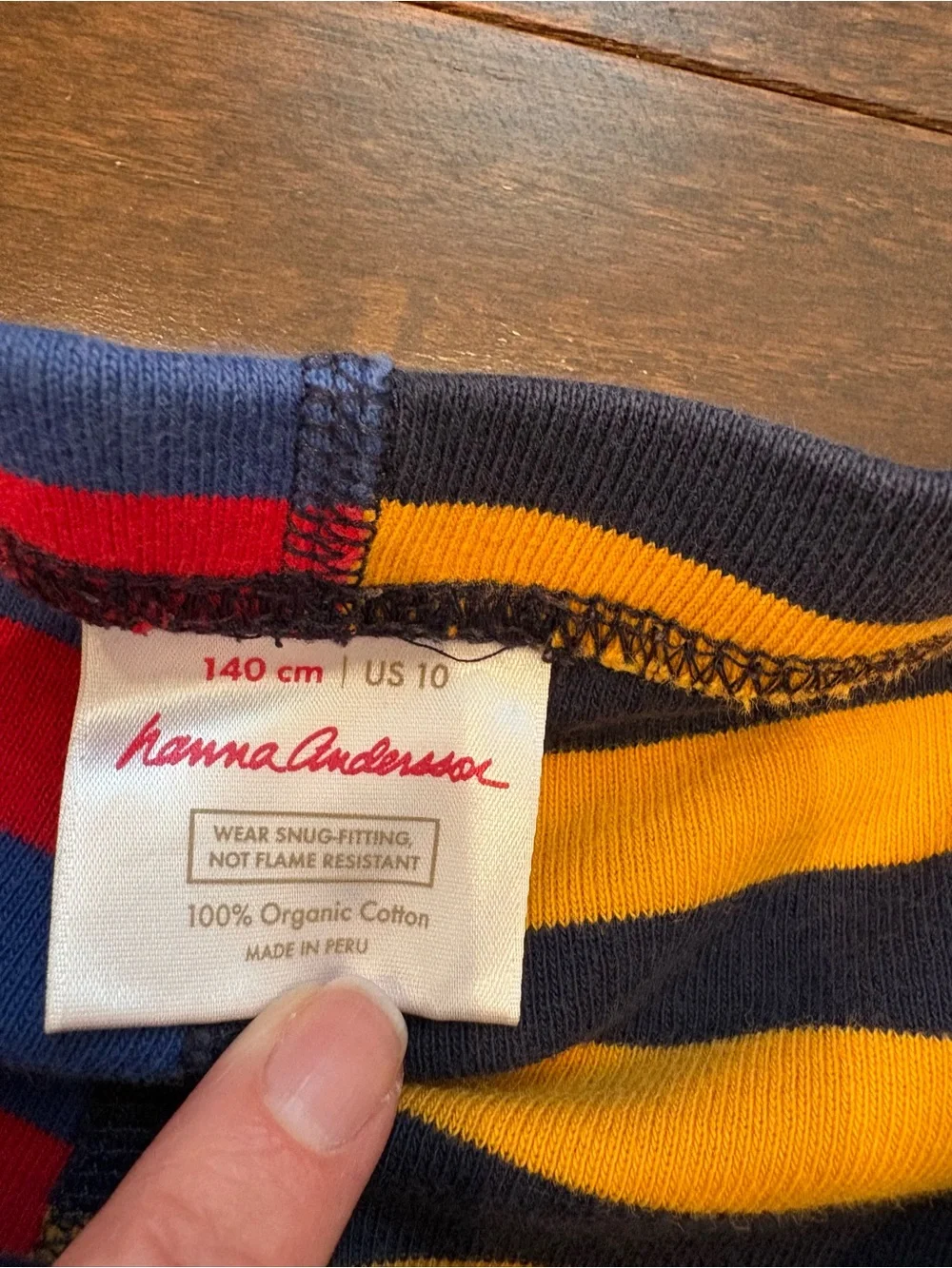 Hanna Andersson Kids 2-Piece Striped Pajamas Size 140 US 10 Organic Cotton